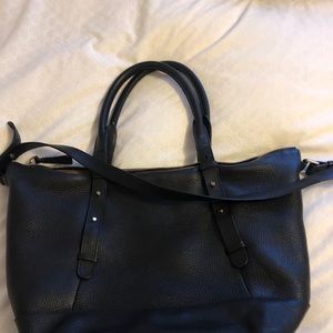 Mackage Pebbled Black Leather Tote